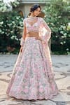 Buy_Seema Gujral_Multi Color Net Pearls, Sequins, Beads Sweetheart Neck Floral Lehenga Set _at_Aza_Fashions