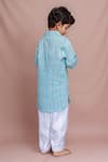 Shop_Arihant Rai Sinha_Blue Cotton Embroidery Striped Kurta Set _at_Aza_Fashions