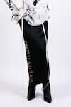 Buy_AK-OK_Black Satin Long Skirt _Online_at_Aza_Fashions