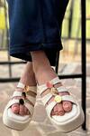 Buy_Devano_White Beads Suzy Puffy Wedges _at_Aza_Fashions