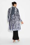 Shop_SHASHA GABA_Blue Polyester Sequins Ombre Trench Coat _at_Aza_Fashions