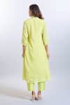 Shop_Samyukta Singhania_Yellow Embroidery V-neck Kurta Set _at_Aza_Fashions