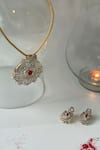 Studio6 Jewels_Red Gold Zircon And Stone Jewellery Set _Online_at_Aza_Fashions