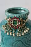 Buy_Studio6 Jewels_Multi Color Stones, Pearls Meenakaari Kundan Choker Set _Online_at_Aza_Fashions