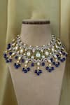 Buy_Studio6 Jewels_Multi Color Stones, Beads Bougainvillea Kundan Necklace Set _Online_at_Aza_Fashions