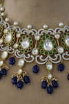 Shop_Studio6 Jewels_Multi Color Stones, Beads Bougainvillea Kundan Necklace Set _Online_at_Aza_Fashions