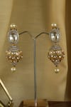 Shop_Studio6 Jewels_Gold Plated Stones, Pearls Kundan Necklace And Earrings Set _at_Aza_Fashions