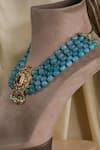 Buy_Studio6 Jewels_Blue Stones, Pearls Turquoise Tumblers Necklace And Earrings Set _Online_at_Aza_Fashions