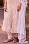 Buy_SAANJH BY LEA_Pink Embroidery Round Neck Light Designer Anarkali Kurta Set _Online_at_Aza_Fashions
