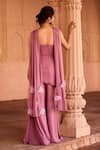 Shop_SAANJH BY LEA_Pink Georgette Applique, Embroidery Kurta Set _at_Aza_Fashions