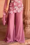 SAANJH BY LEA_Pink Georgette Applique, Embroidery Kurta Set _Online_at_Aza_Fashions