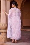 Shop_SAANJH BY LEA_Pink Satin Pearls, Embroidery Sweetheart Neck Baby Skirt Set _at_Aza_Fashions