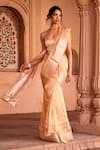 Buy_SAANJH BY LEA_Gold Banarasi Pre-draped Saree 