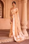 Shop_SAANJH BY LEA_Gold Banarasi Pre-draped Saree 