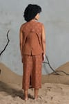Shop_Coeur_Brown Cotton Embroidery Round Neck Organic Skirt Set _at_Aza_Fashions