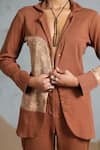 Buy_Coeur_Brown Embroidery Designer Blazer And Pant Set _Online_at_Aza_Fashions