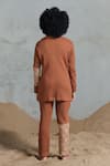 Shop_Coeur_Brown Embroidery Designer Blazer And Pant Set _at_Aza_Fashions