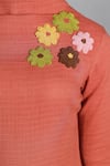 Buy_Coeur_Orange Cotton Applique High Neck Padded Organic Dress _Online