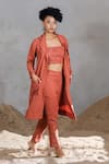 Buy_Coeur_Orange Cotton Organic Pant Set _Online_at_Aza_Fashions
