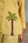 Buy_Coeur_Yellow Embroidery Collared Organic Cotton Pant Set 