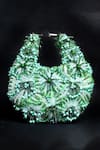 Shop_Clutch'D_Green Beads, Pearls Beaded Handbag _at_Aza_Fashions