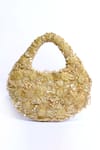 Clutch'D_Gold Beads, Pearls Beaded Floral Handbag _Online_at_Aza_Fashions