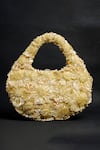 Buy_Clutch'D_Gold Beads, Pearls Beaded Floral Handbag _Online_at_Aza_Fashions