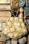 Buy_Clutch'D_Gold Beads, Stones Beaded Floral Handbag _Online_at_Aza_Fashions