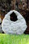 Buy_Clutch'D_Ivory Sequins, Pearls Floral Handbag _at_Aza_Fashions