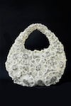 Shop_Clutch'D_Silver Beads Floral Designer Handbag _Online_at_Aza_Fashions