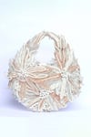 Buy_Clutch'D_Ivory Beads, Pearls And Rose Gold Designer Handbag _Online_at_Aza_Fashions