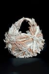 Shop_Clutch'D_Ivory Beads, Pearls And Rose Gold Designer Handbag _Online_at_Aza_Fashions