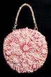Shop_Clutch'D_Pink Beads, Sequins, Pearls Embellished Floral Handbag _Online_at_Aza_Fashions