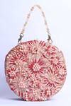 Buy_Clutch'D_Pink Beads, Sequins, Pearls Embellished Floral Handbag 