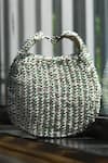 Clutch'D_Ivory Sequins, Beads Handbag _Online_at_Aza_Fashions