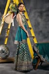 Vandana Sethi_Green Silk Gota Patti Halter Neck Rama Kurta Set _at_Aza_Fashions