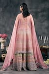 Vandana Sethi_Multi Color Silk Mirrors, Embroidery Round Neck Multi-color Lehenga Set _Online_at_Aza_Fashions