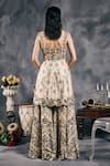 Vandana Sethi_Ivory Organza Embroidery, Mirrors Square Neck Kurta Set _Online_at_Aza_Fashions