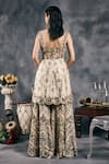 Vandana Sethi_Ivory Organza Embroidery, Mirrors Square Neck Kurta Set _at_Aza_Fashions