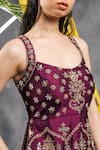 Buy_Vandana Sethi_Purple Silk Zari Square Neck Zardosi Embroidered Kurta Set _Online_at_Aza_Fashions