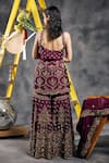 Vandana Sethi_Purple Silk Zari Square Neck Zardosi Embroidered Kurta Set _Online_at_Aza_Fashions