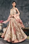 Buy_Vandana Sethi_Pink Silk , Embroidery, Sequins, Gota Patti Halter Lehenga Set _at_Aza_Fashions