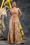Shop_Vandana Sethi_Multi Color Organza Beads Sweetheart Neck Multi-color Embroidered Sharara Set _Online_at_Aza_Fashions