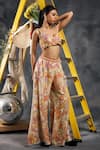 Vandana Sethi_Multi Color Organza Beads Sweetheart Neck Multi-color Embroidered Sharara Set _at_Aza_Fashions