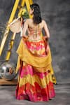 Vandana Sethi_Multi Color Silk Gota Patti, Tassels Multi-color Embroidered Lehenga Set _Online_at_Aza_Fashions