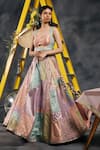 Vandana Sethi_Multi Color Chanderi Silk, Chiffon Tassels, Sequins, Multi-color Lehenga Set _at_Aza_Fashions