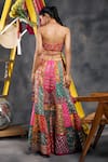 Vandana Sethi_Red Silk Sequins Halter Neck Multi-color Sharara Set _Online_at_Aza_Fashions
