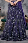 Shop_Vandana Sethi_Purple Silk Mirrors Halter Neck Embroidered Fusion Lehenga Set _Online_at_Aza_Fashions