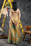 Vandana Sethi_Mustard Chanderi Silk Stones, Embroidery Sweetheart Neck Sharara Set _Online_at_Aza_Fashions