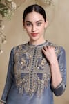Buy_BHAIRAVI JAIKISHAN_Navy Embroidered Kurta Set _Online
